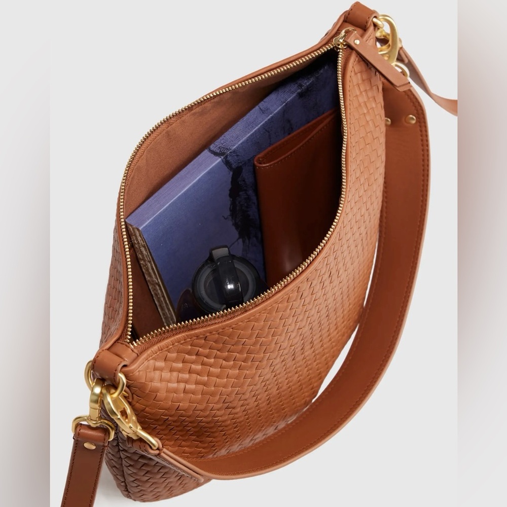 Quince Italian Leather Handwoven Crossbody- NWT - Picture 4 of 10